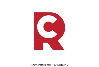 CR oder RC Letter Initial Logo Design, Vector Template