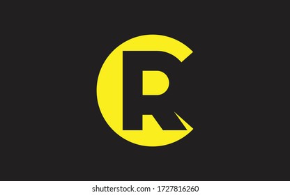 CR or RC Letter Initial Logo Design, Vector Template