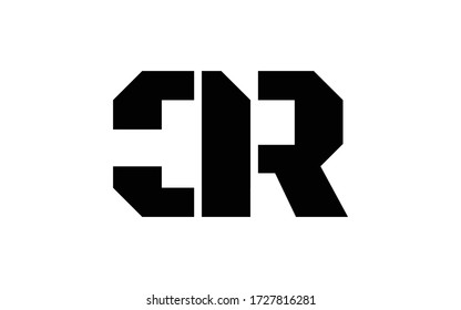 Diseño inicial de logotipo CR o RC, plantilla de vectores