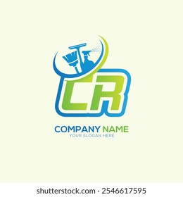 CR or RC Letter Local Cleaning vector logo. Cleaning service logo vector