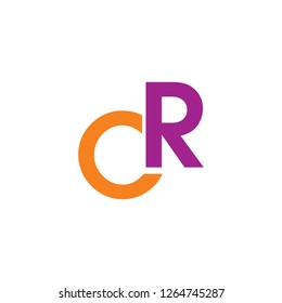 cr, rc letter logo design template vector