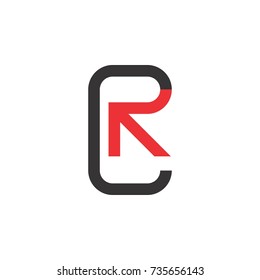 CR or RC letter logo design vector