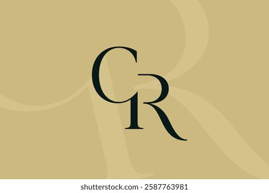 CR or RC letter logo icon design. Classic style luxury initials monogram.