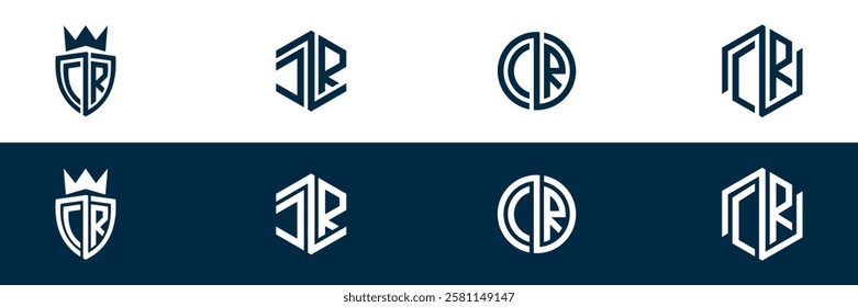 CR RC letter logo set design