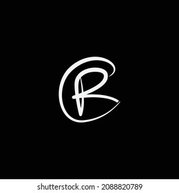 cr or rc letter monogram logo vector template 