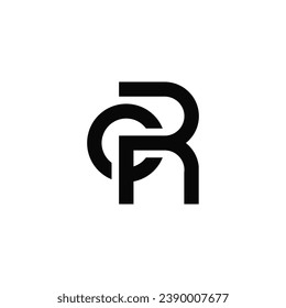 CR or RC letter monogram logo in simple style