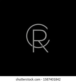 CR RC logo design. Vector illustration.