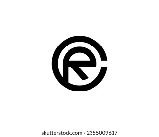 CR RC logo design vector template