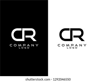 cr, rc modern letter logo design with white and black color that can be used for business company.