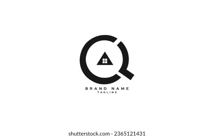 CR, RC, QR, RQ, OQ, QO, REAL ESTATE, Abstract initial monogram letter alphabet logo design