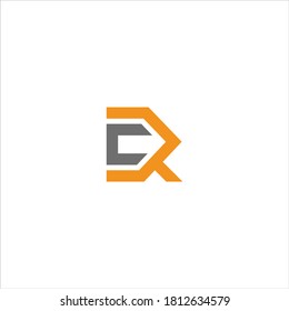 CR or RC Unique modern flat abstract logo design with blue and gray color.