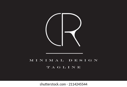 CR or RC Vector Art Illustration Minimal Design
