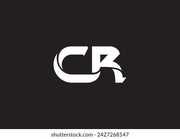 CR typographic minimal logoand initial logo