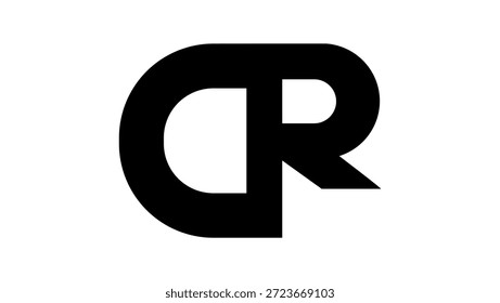 CR Vector Art, black isolated silhouette