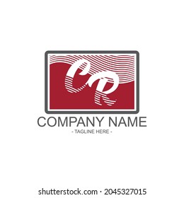 CR vector initials logo template