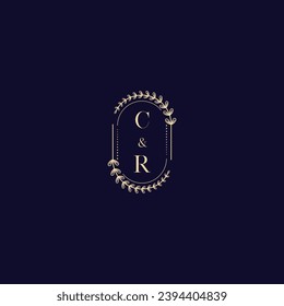 CR wedding initial logo in high quality professional design that will print well across any print media