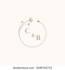 CR wedding monogram logo designideas as inspiration