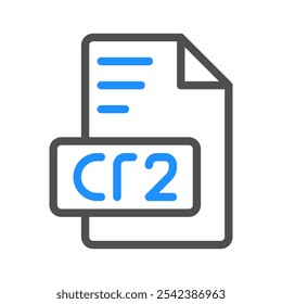 Cr2 Color line icon for document files, perfect for websites, ui and mobile apps.