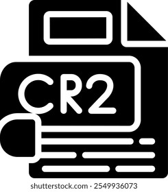 CR2 Glyph Icon Vector Design