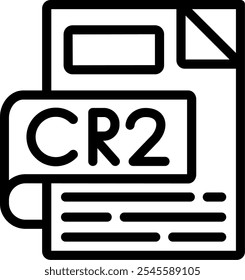 CR2 Line Icon Vector Design