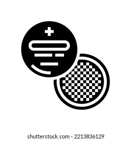 vector de icono de glifo de batería con botón cr2032. señal de la batería del botón cr2032. ilustración de símbolo aislado