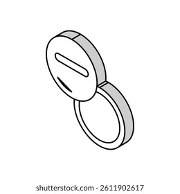 cr2032 button battery isometric icon vector. cr2032 button battery sign. isolated symbol illustration