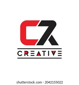 cr7 creative modern minimalist abstract logo electronic digital typography vector illustration creative font 