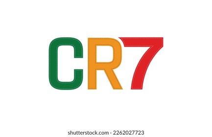 Cr7 Vector Logo, Minimal Modern Cr7 Sign, CR7 letters Icon