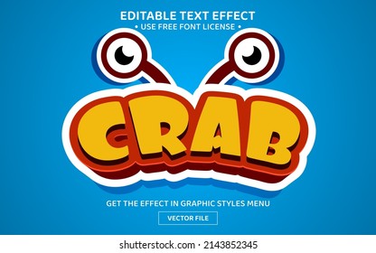 Crab 3D editable text effect template