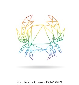 Crab abstract isolated on a white background, vector illustration