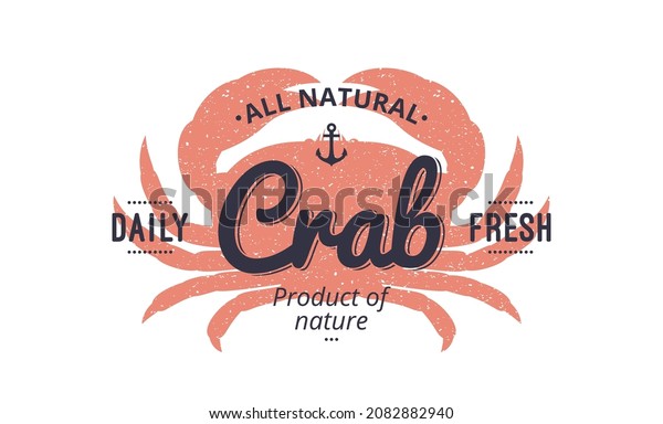 Crab\
abstract label design, seafood logo\
template