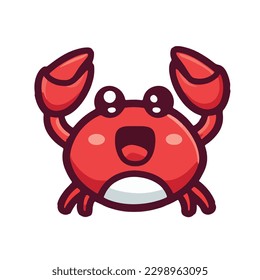Crab Adorable Mascot Funny Icon Illustration