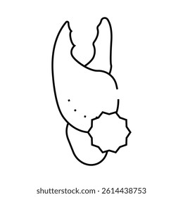 crab allergy line icon vector. crab allergy sign. isolated contour symbol black illustration