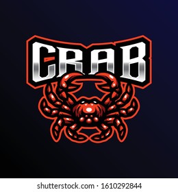 crab amscot logo esport. crab mascot logo gaming illustration.