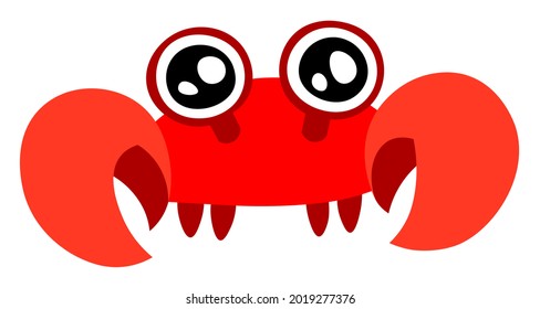 Crab animal cute cartoon flat isolated illustration