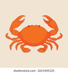 Crab Animal Flat Design Cartoon Illustration