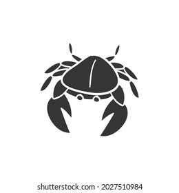 Crab Animal Icon Silhouette Illustration. Crustacean Vector Graphic Pictogram Symbol Clip Art. Doodle Sketch Black Sign.