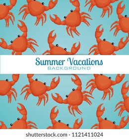 crab animals pattern background