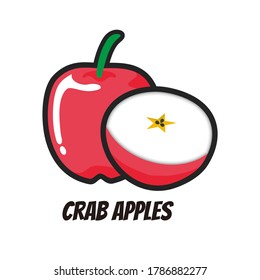 crab apples vector food fruit cartoon