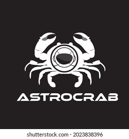 CRAB ASTRONAUT FUNNY HELMET VECTOR LOGO DESIGN