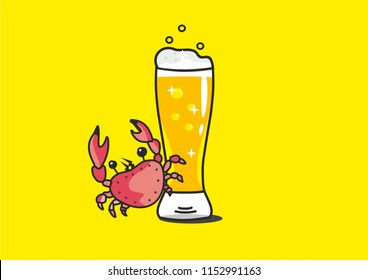 crab and beer