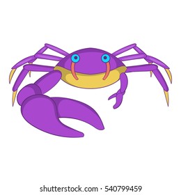 Crab with big claw icon. Cartoon illustration of crab vector icon for web design