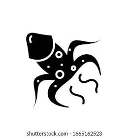 Crab black icon, concept illustration, vector flat symbol, glyph sign.