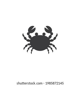 Vector de icono negro de cangrejo sobre fondo blanco