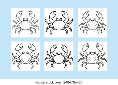 Crab black silhouette Vector illustration   