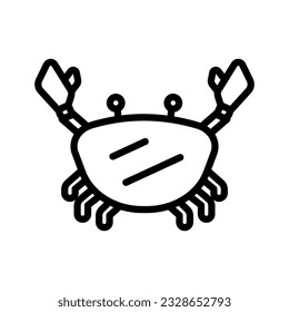crab black white icon in line style