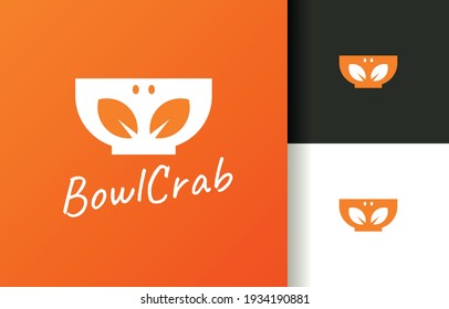 Crab in bowl restaurant logo company, logo vector template design. Ready to use, easy for edit.
