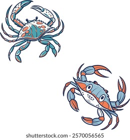Crab bundle design art and illustrator eps
