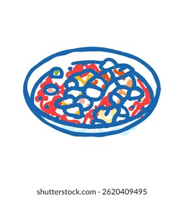 bolo de caranguejo cozinha do mar ícone doodle esboço vetor. bolo de caranguejo cozinha do mar sinal. símbolo isolado ilustração