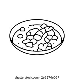 crab cake sea cuisine line icon vector. crab cake sea cuisine sign. isolated contour symbol black illustration